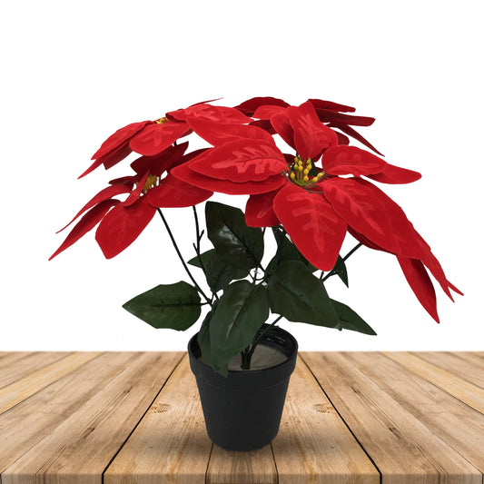 D'aromas Red Poinsettia Plant Artificial Without Pot