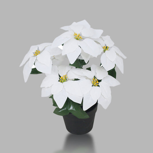 D'aromas White Poinsettia Plant Artificial Without Pot