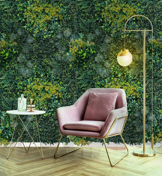 D'aromas Artificial Wall Grass With Yellowish Green Tone.Size: 100cm X 100cm