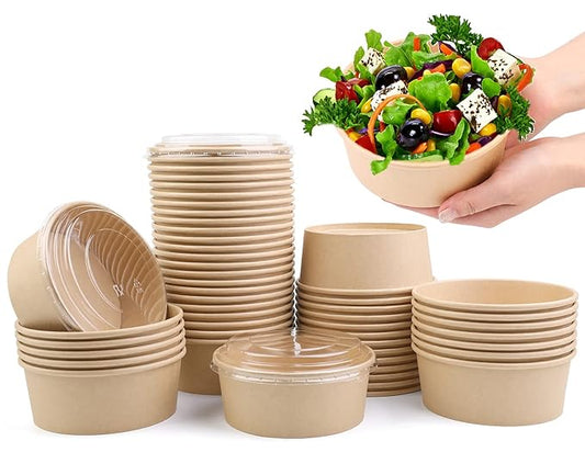 Premium Paper Salad Bowl with Lid 500ml