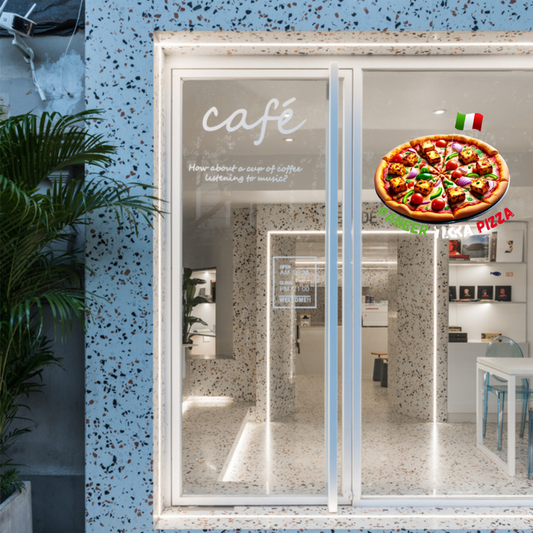 D'aromas Paneer Tikka Pizza Sun Board & Sticker for Glass and Wall