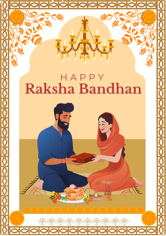 D'aromas Happy Raksha Bandhan Sticker & Sun Board