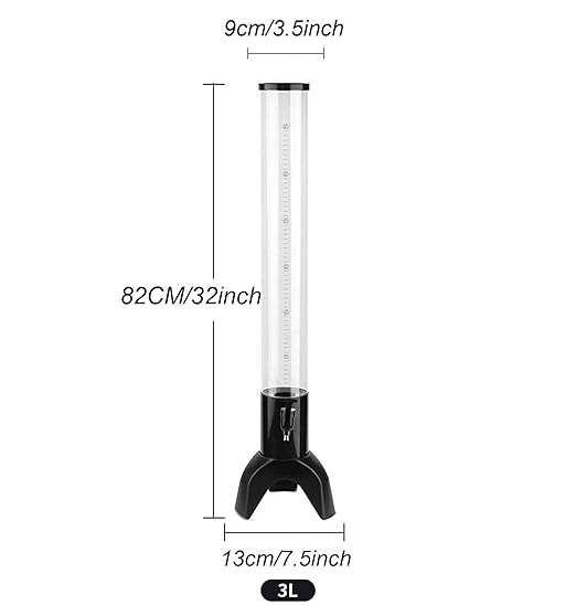 Beer Tower 3 litre Dispenser with Ice Tube