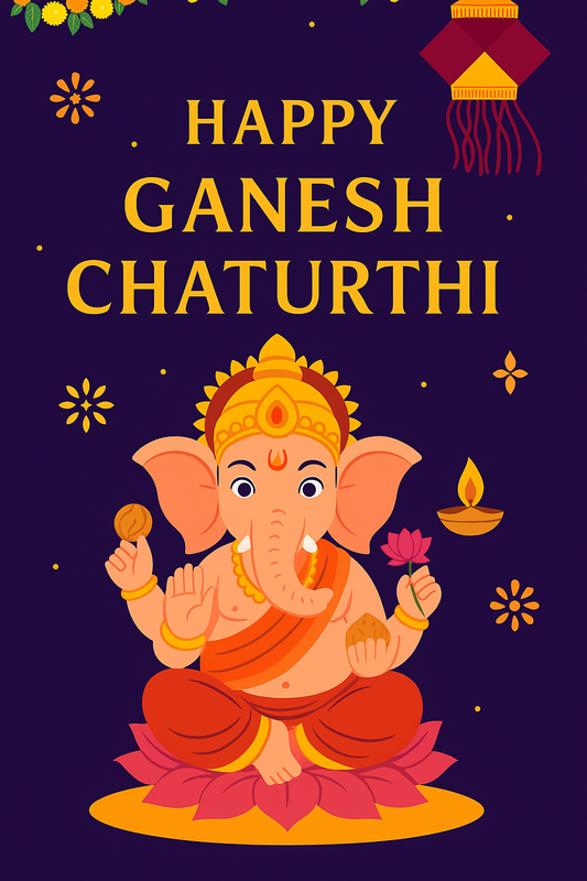 Shubh Ganesh Chaturthi Sticker & Sun Board