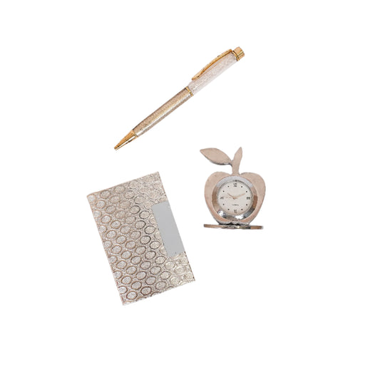 Pen, Card Holder & Clock Set