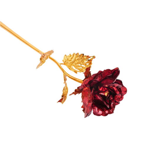 Gold Plated Red Rose