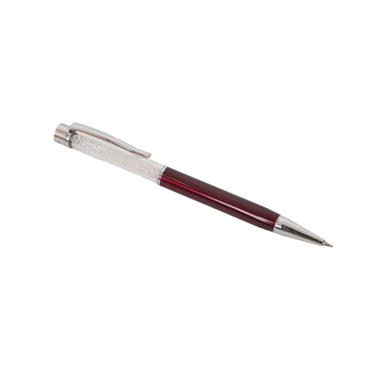 Maroon Crystal Pen in Black Case