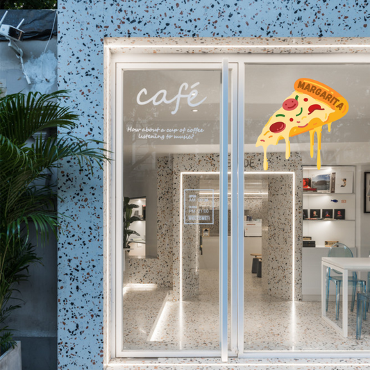 D'aromas Pizza Slice Sticker & Sun Board for Glass & Wall