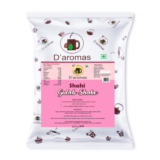 D'aromas Premium Shahi Gulab Flavored Milk Shake Premix