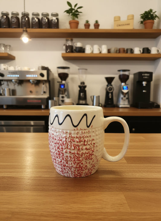 Red Splatter Design Ceramic Mug