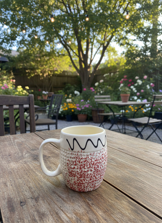 Red Splatter Design Ceramic Mug