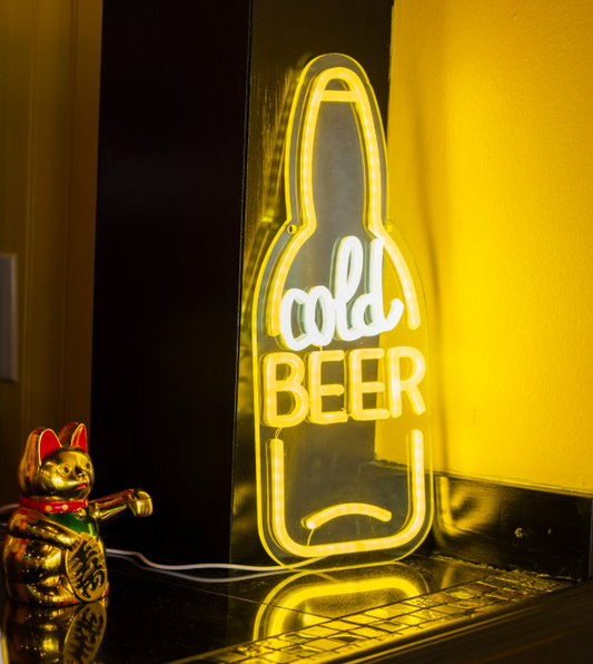 Beer Bottle Design Neon LED Light