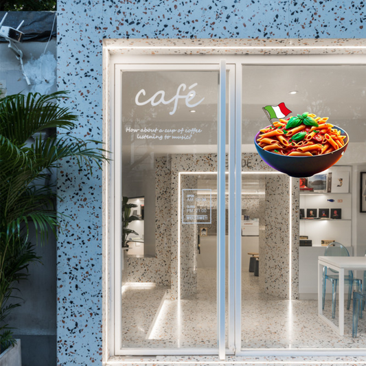 D'aromas Red Sauce Pasta Sticker & Sun Board for Glass & Wall