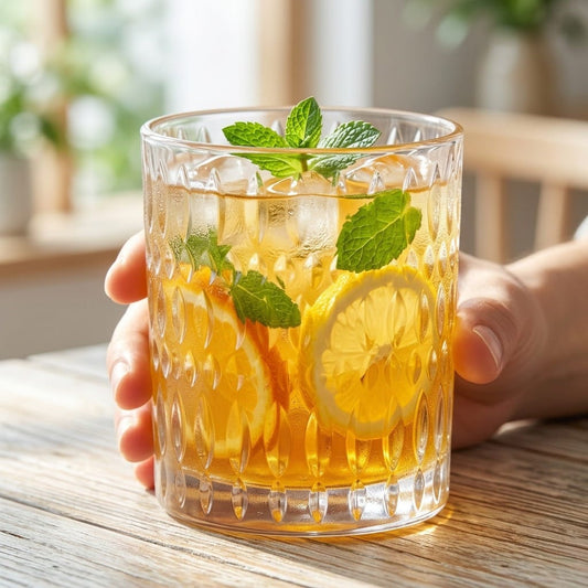 D'aromas Tumbler Whiskey Glass Set of 6 (340ml) | Crystal Clear Old Fashioned Glasses | Heavy Base Scotch Glass for Whisky, Cocktails, Bourbon & Juice | Premium Bar Glassware