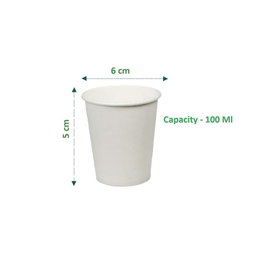 White Disposable Paper Glass 100ml