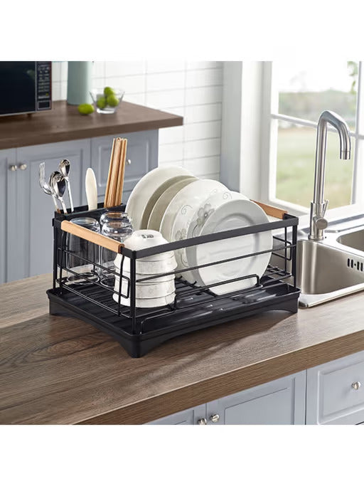 Premium Single Layer Dish Rack - Black
