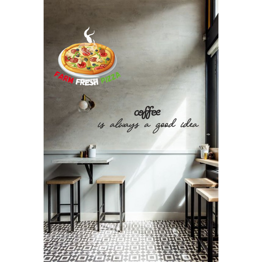 D'aromas Farm Fresh Pizza Sticker & Sun Board for Glass & Wall