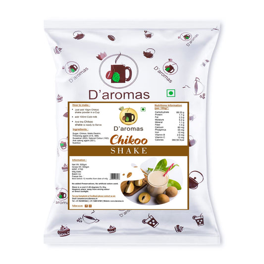 D'aromas Premium Chikoo Flavored Milk Shake Premix