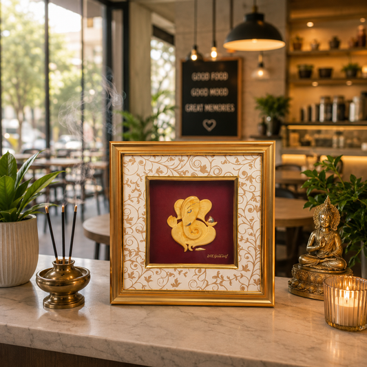 Gold Leaf Ganesha Wall Frame