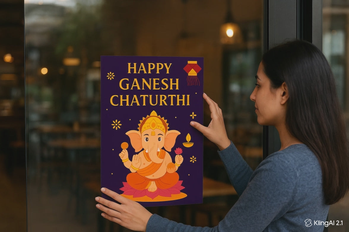 Shubh Ganesh Chaturthi Sticker & Sun Board