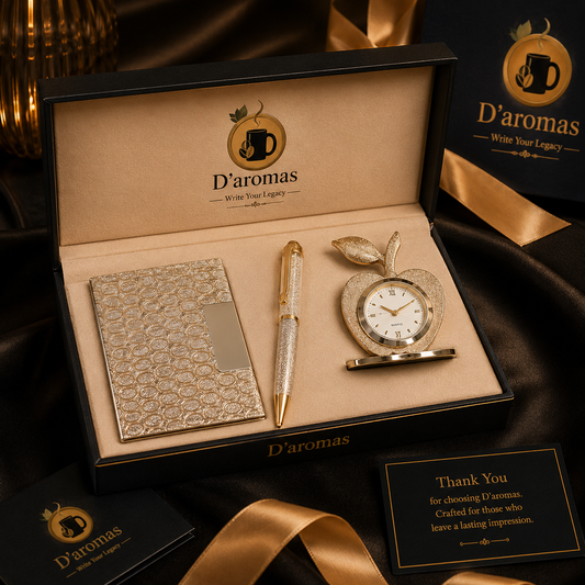 Pen, Card Holder & Clock Set