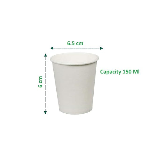 White Disposable Paper Glass 150ml