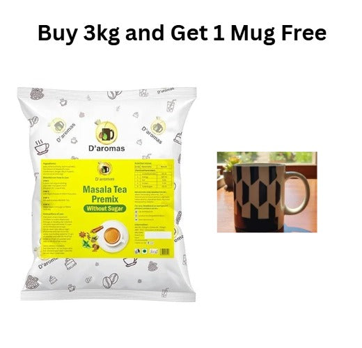 Sugar Free Premium Elaichi/Cardamom Tea Premix 3kg – Get 1 Free Pattern Mug