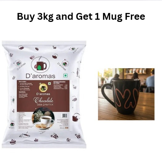 Chocolate Tea Premix Powder 3kg - Get 1 Free Wave Design Mug