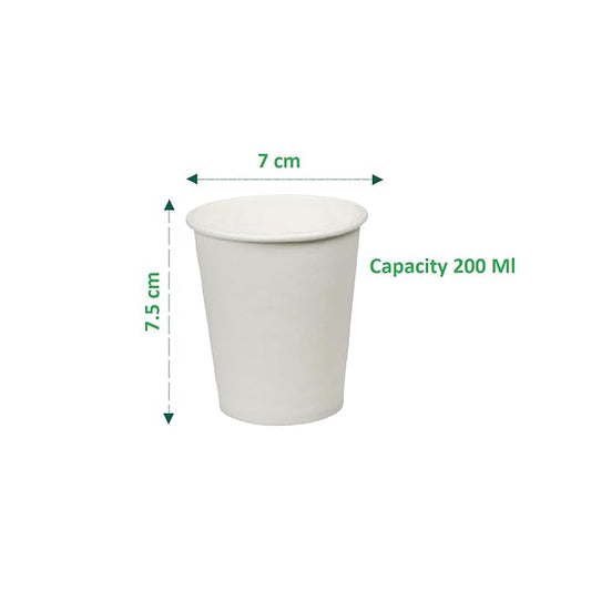 White Disposable Paper Glass 200ml