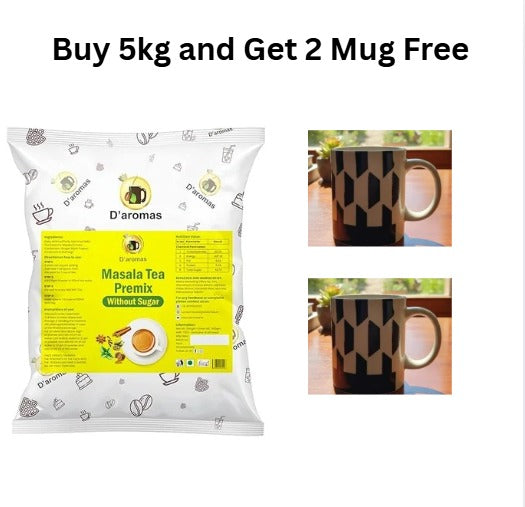 Sugar Free Premium Elaichi/Cardamom Tea Premix 5kg – Get 2 Free Pattern Mug