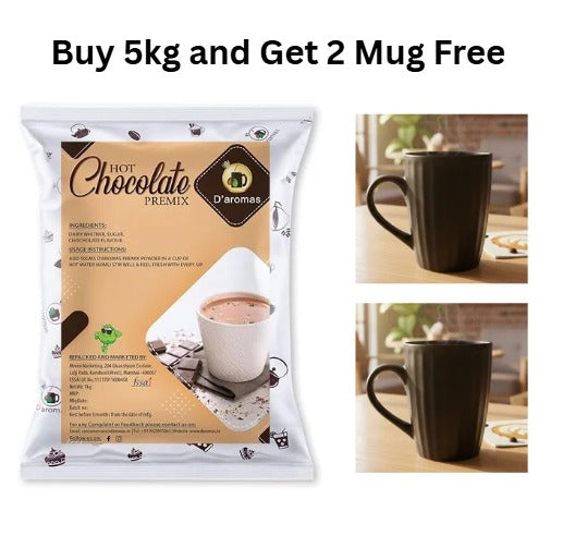 Hot Chocolate Premix 5kg - Get 2 Free Matte Black Mug
