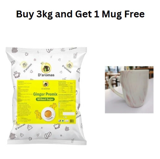Sugar Free Ginger Tea Premix 3kg – Get 1 Free Rose Marble Mug