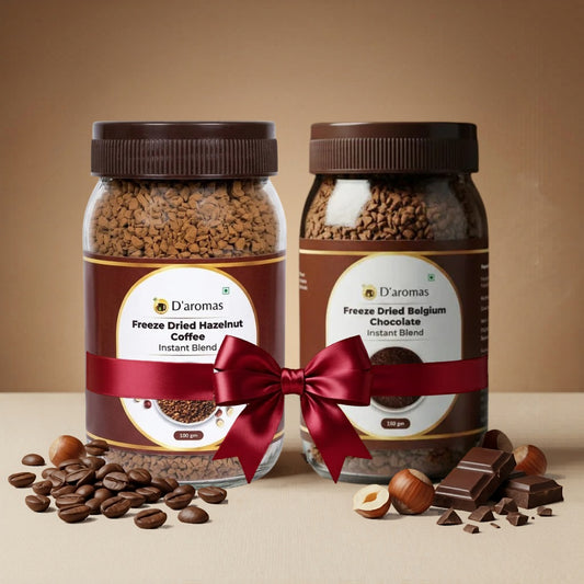 Freeze Dried Coffee Combo - 2 Flavors (Belgium & Hazelnut) – 100g Each | Premium Freeze Dried Coffee Bottles