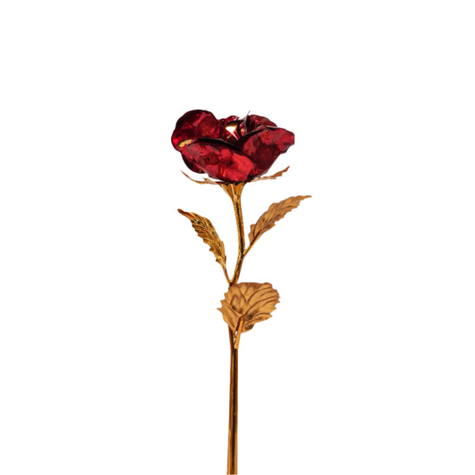 Gold Plated Red Rose