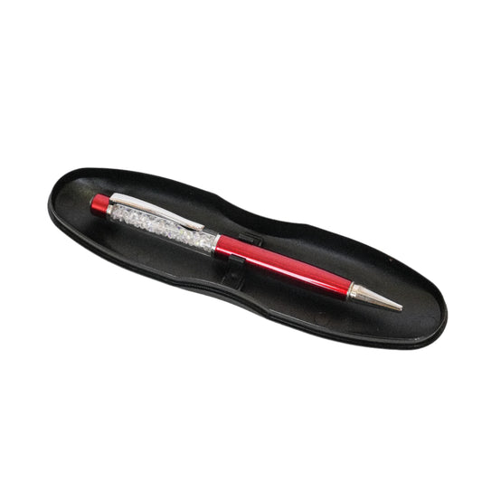 Red Crystal Pen in Black Case