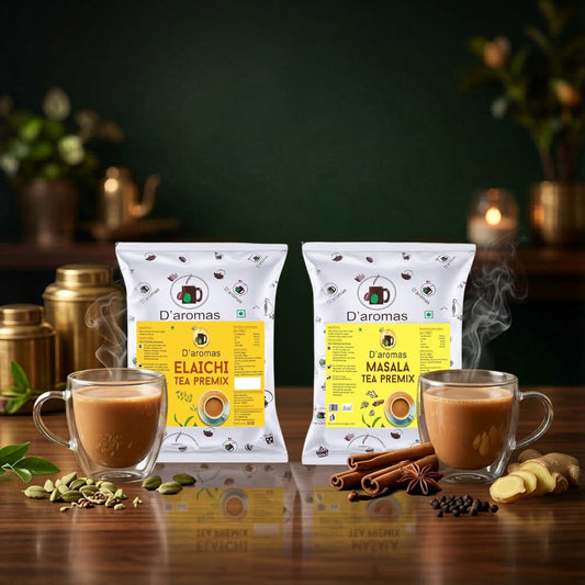 Tea Premix Combo Pack – 2 Flavors (Masala & Elaichi) | 1kg Each | 2kg Value Pack for Café & Home