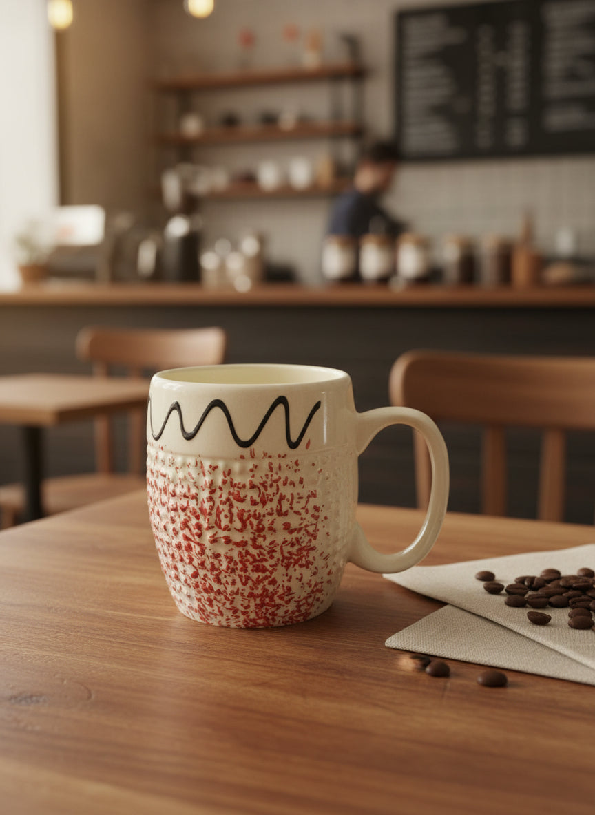 Red Mug Design Red Splatter Design Ceramic Mug – Daromas
