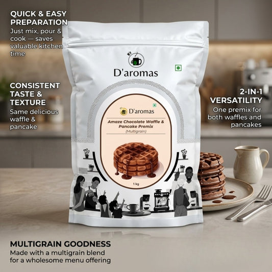 Amaze Chocolate Waffle Premix (Multigrain)  -Silver 1kg Packet