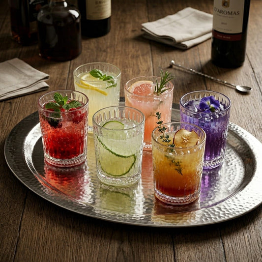 D'aromas Tumbler Whiskey Glass Set of 6 (340ml) | Crystal Clear Old Fashioned Glasses | Heavy Base Scotch Glass for Whisky, Cocktails, Bourbon & Juice | Premium Bar Glassware