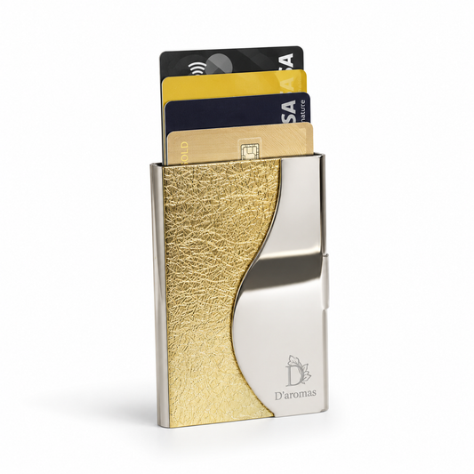 Elegant Textured Card Holder in Gold