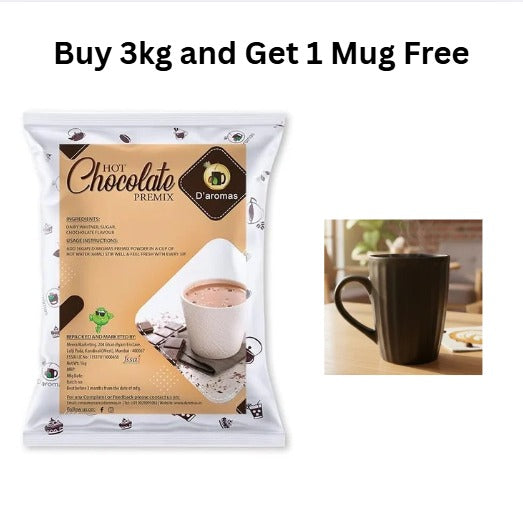 Hot Chocolate Premix 3kg - Get 1 Free Matte Black Mug