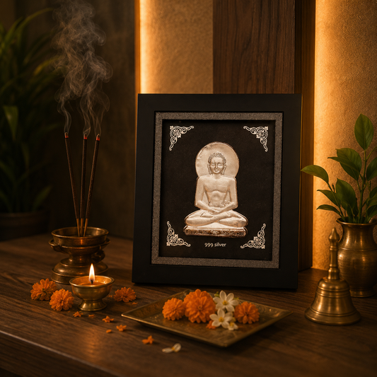 Silver Jain Mahavir Frame