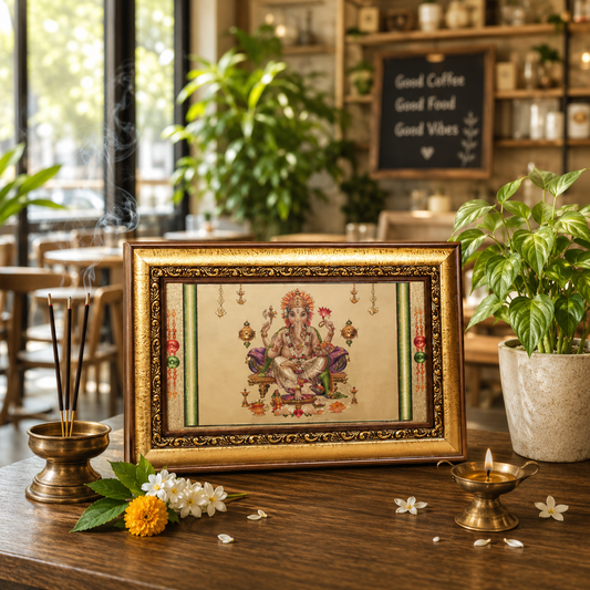 Traditional Seated Ganesha Wall Frame