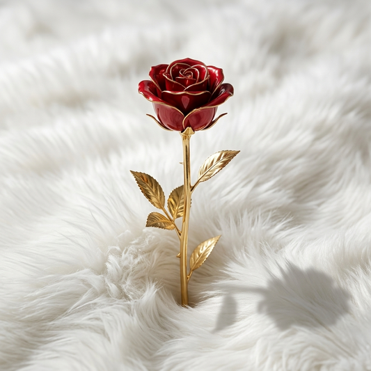 Gold Plated Red Rose